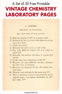 A Set of 30 Free Printable Vintage Chemistry Laboratory Pages