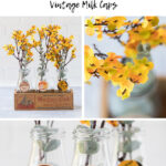 Autumn Milk Bottle Floral Vases