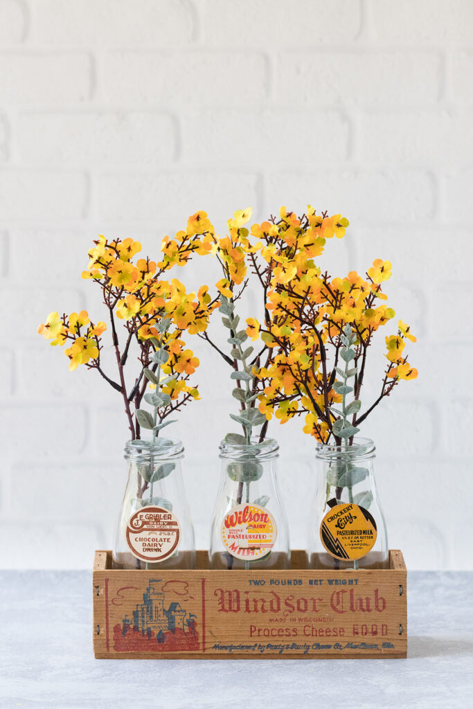 DIY Fall Milk Cap Floral Vases