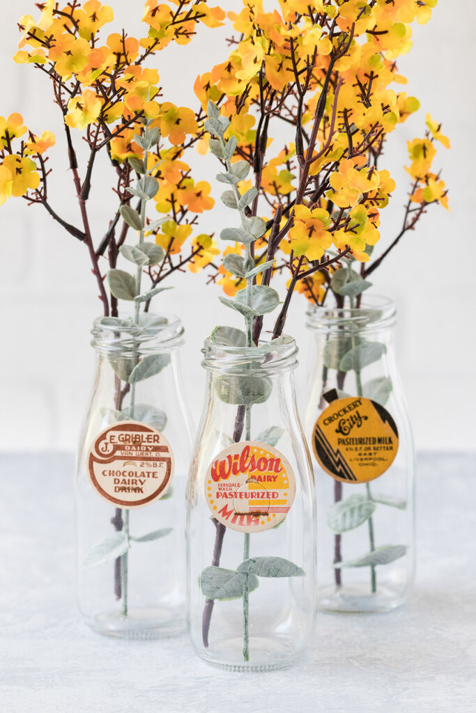 DIY Autumn Milk Cap Floral Vases