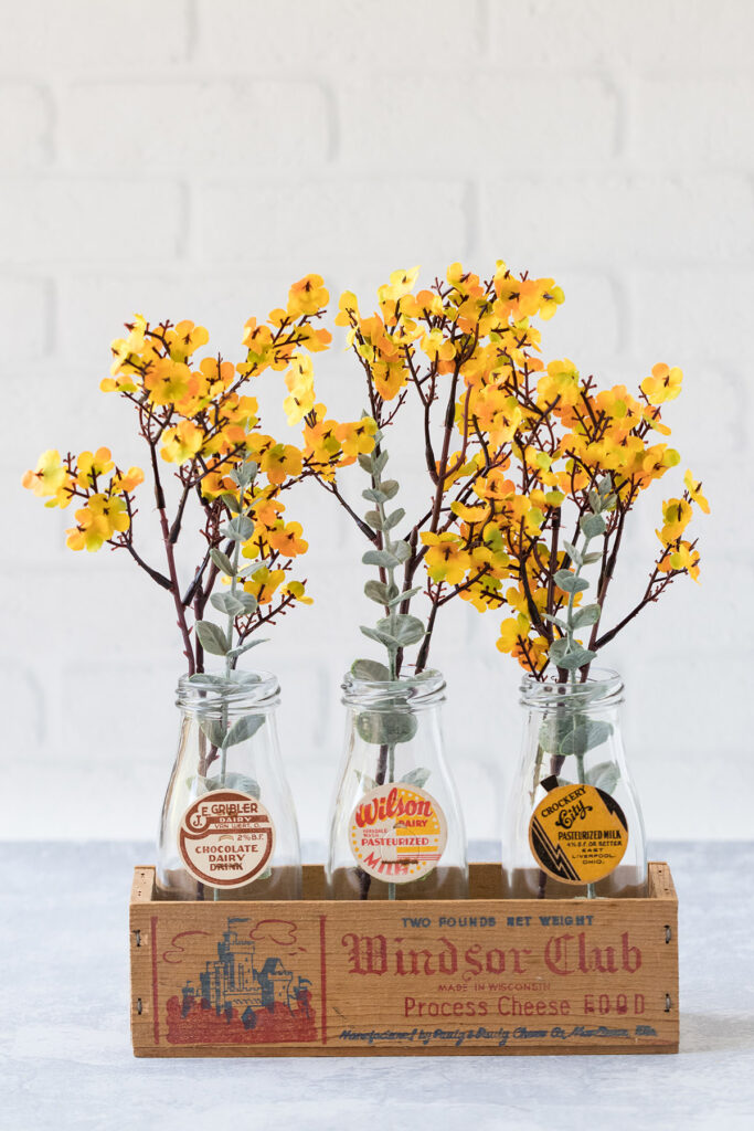 Fall Milk Cap Floral Vases Craft Project