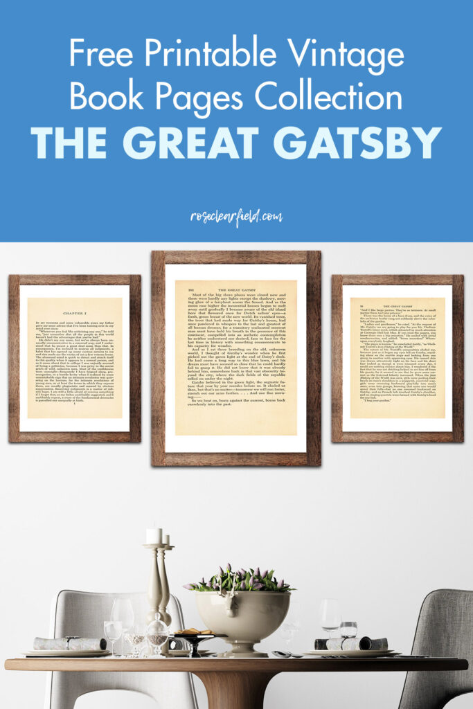 Free Printable Vintage Book Pages Collection The Great Gatsby