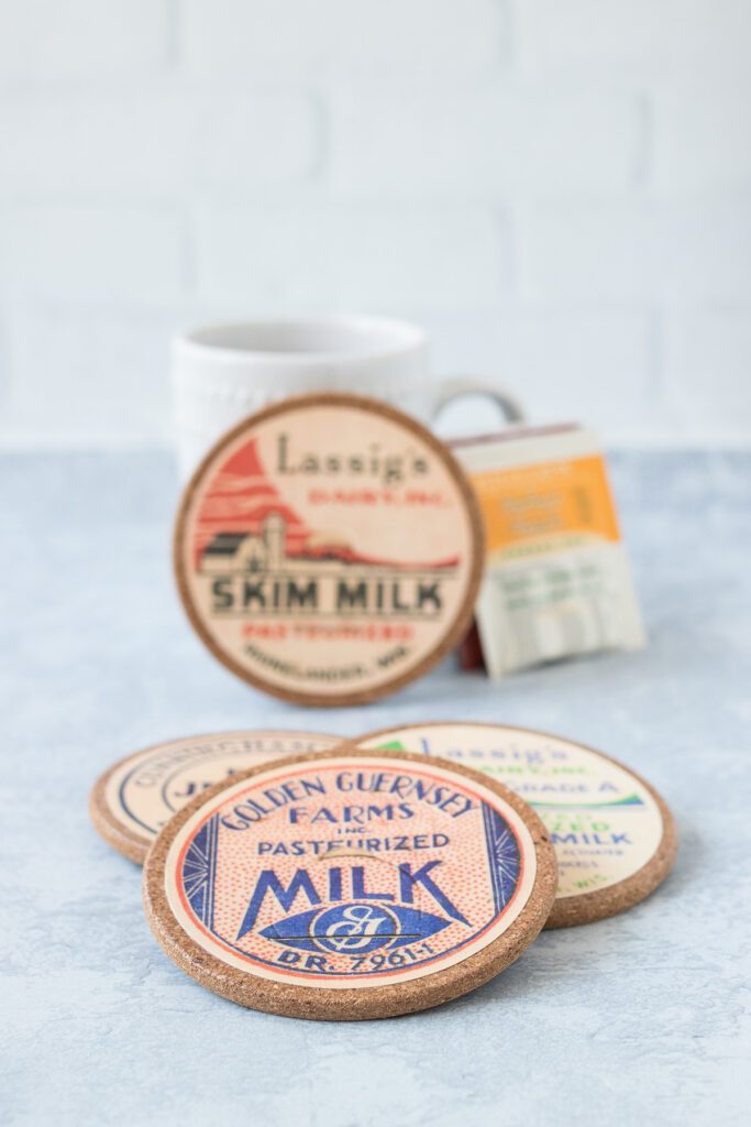 Homemade Vintage Milk Cap Coasters