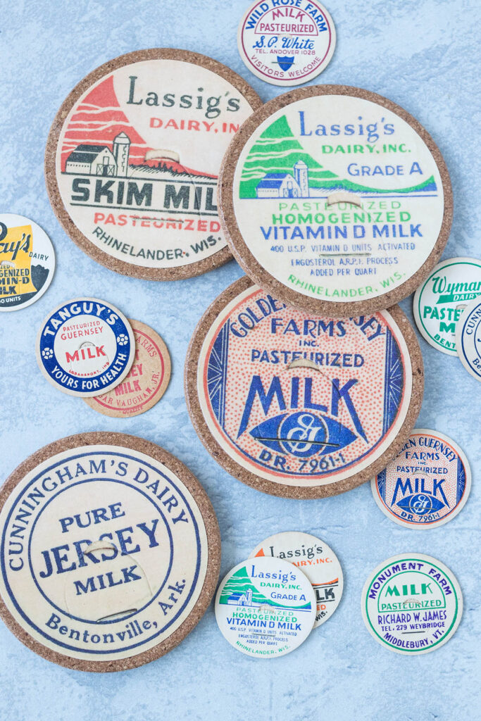 Handmade Vintage Milk Cap Cork Coasters