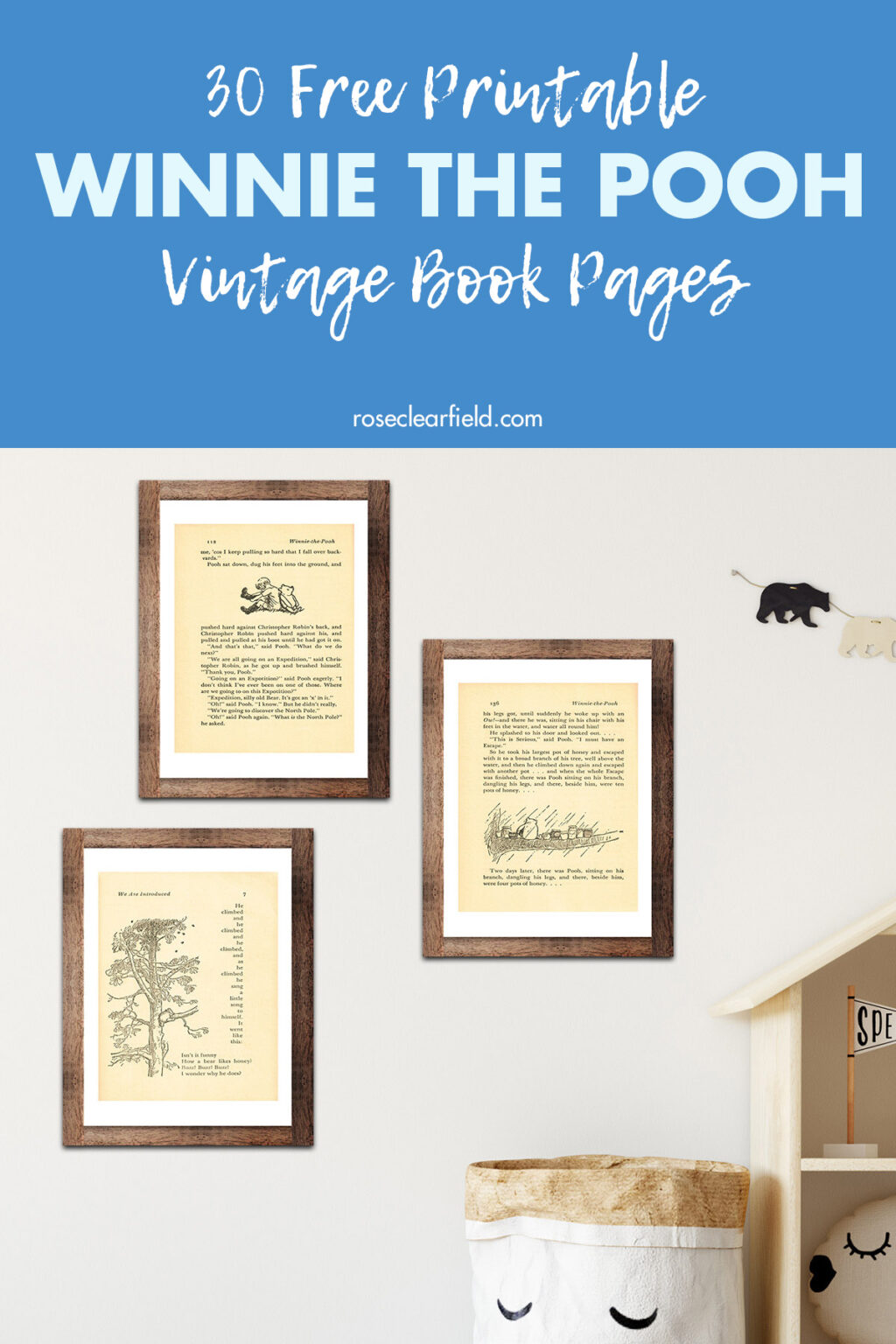 Free Printable Vintage Winnie the Pooh Book Pages • Rose Clearfield