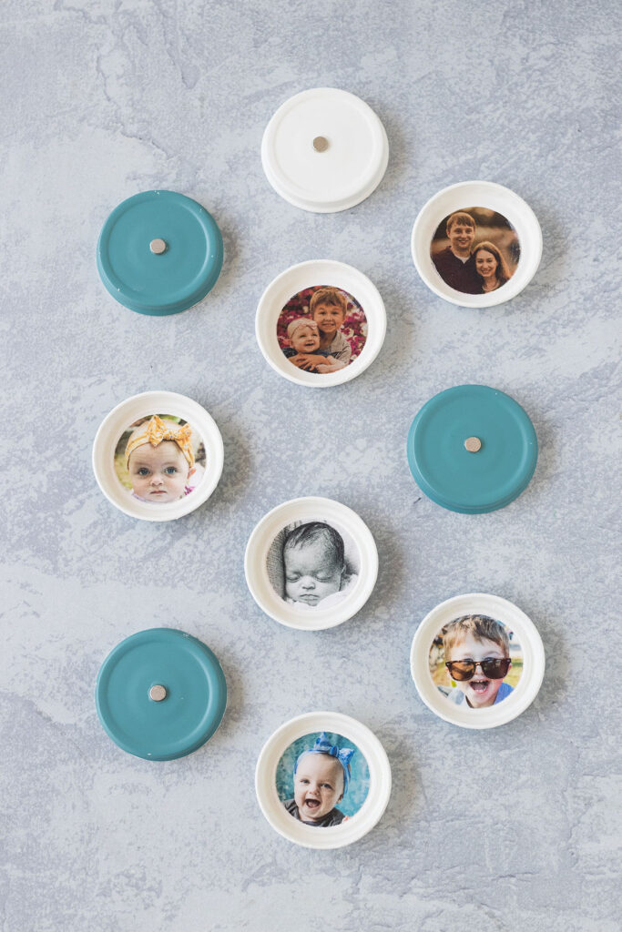 Baby Food Jar Lid Photo Magnets Craft Project