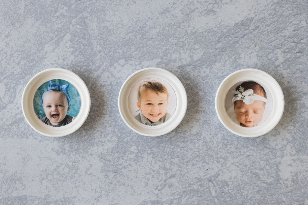 Baby Food Jar Lid Photo Magnets In Progress