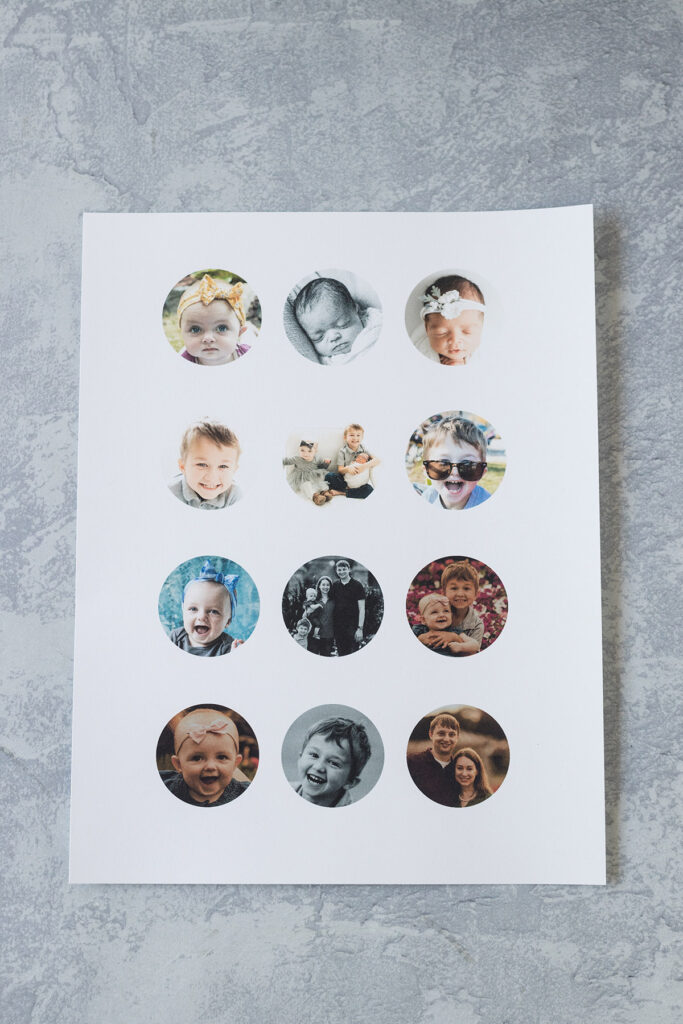 Circle Photos for Baby Food Jar Magnets