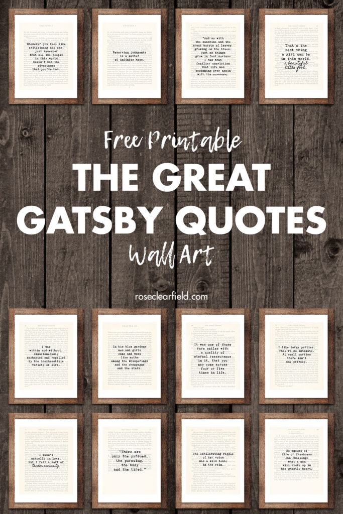 Free Printable The Great Gatsby Quotes Wall Art