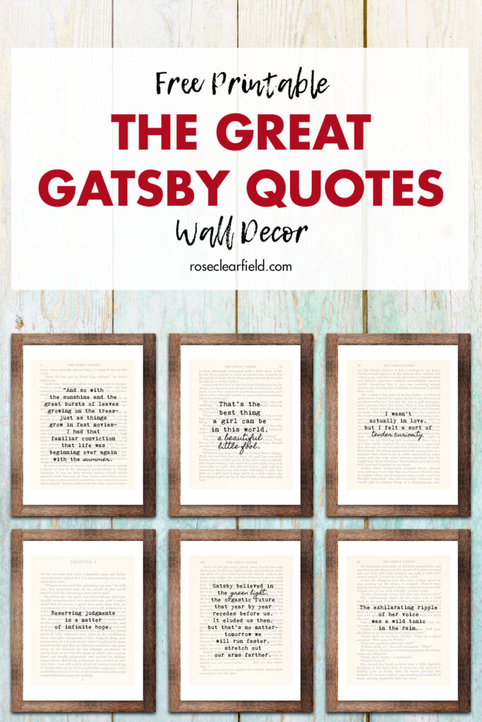 Free Printable The Great Gatsby Quotes Wall Decor