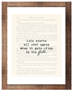 The Great Gatsby F. Scott Fitzgerald 1953 Pg. 118 Fall Quote Framed
