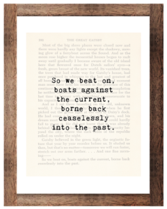 The Great Gatsby F. Scott Fitzgerald 1953 Pg. 182 Beat On Quote Framed