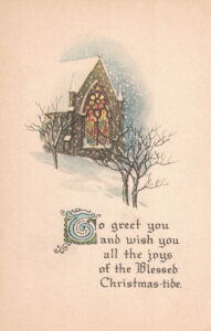 Vintage Postcard Christmas Blessed Christmastide