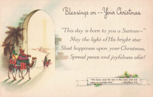 Vintage Postcard Christmas Blessings on Your Christmas Archway