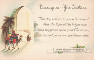 Vintage Postcard Christmas Blessings on Your Christmas Archway