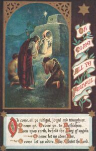 Vintage Postcard Christmas O Come All Ye Faithful