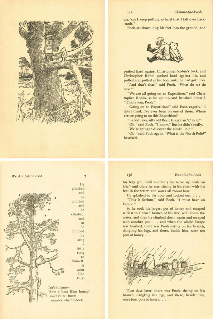 Winnie the Pooh Book Pages Collage