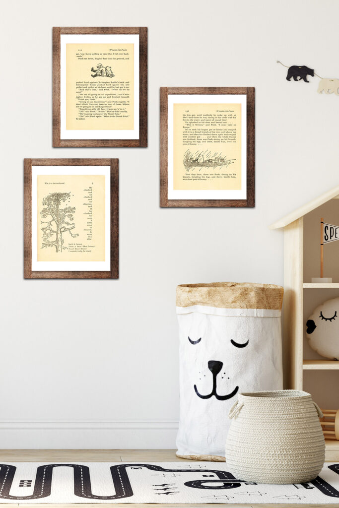 Winnie the Pooh Book Pages Framed Art