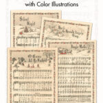 14 Free Printable Vintage Christmas Carols with Color Illustrations