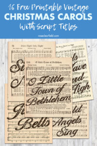 16 Free Printable Vintage Christmas Carols With Script Titles