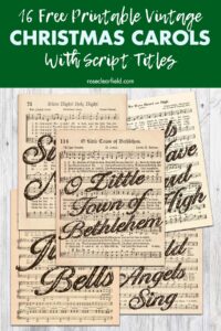 16 Free Printable Vintage Christmas Carols With Script Titles