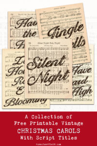 A Collection of Free Printable Vintage Christmas Carols With Script Titles