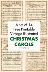 A Set of 14 Free Printable Vintage Illustrated Christmas Carols