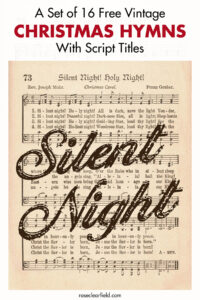 A Set of 16 Free Vintage Christmas Hymns With Script Titles