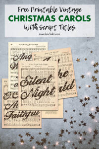 Free Printable Vintage Christmas Carols With Script Titles