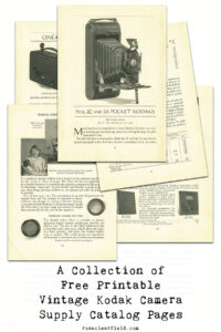 A Collection of Free Printable Vintage Kodak Camera Supply Catalog Pages