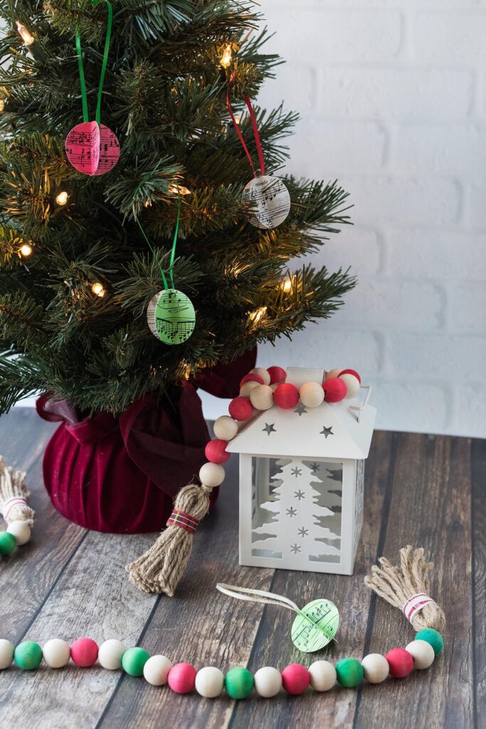 Homemade Sheet Music Paper Ornaments