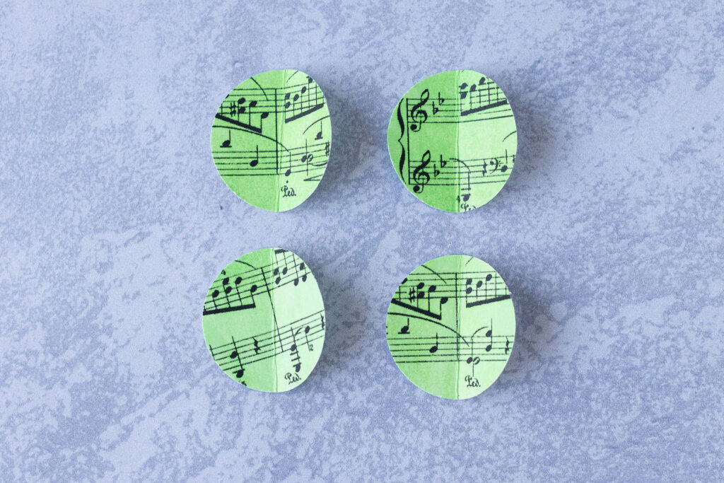 DIY Sheet Music Ornaments in Progress