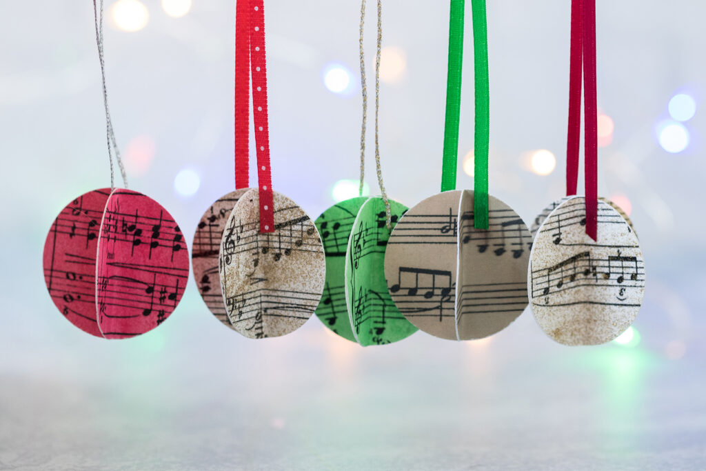 Sheet Music Christmas Ornaments