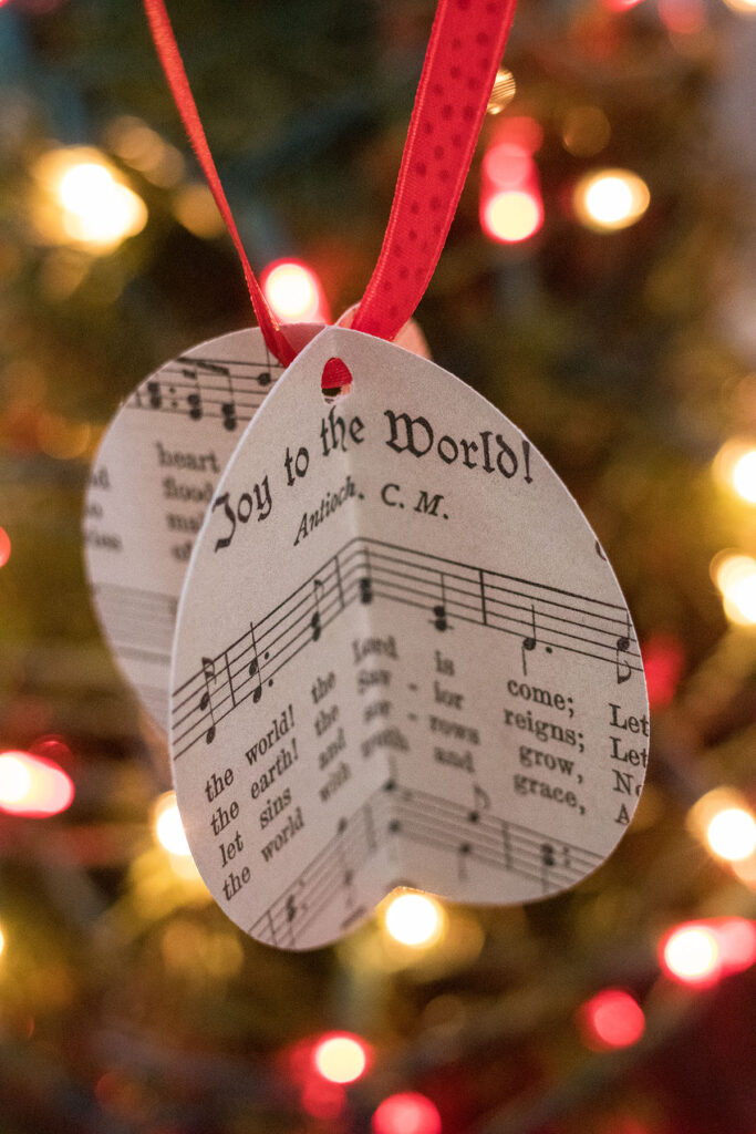 Joy to the World Sheet Music Ornament