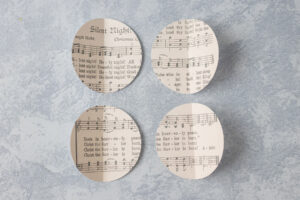 DIY Sheet Music Ornaments in Progress