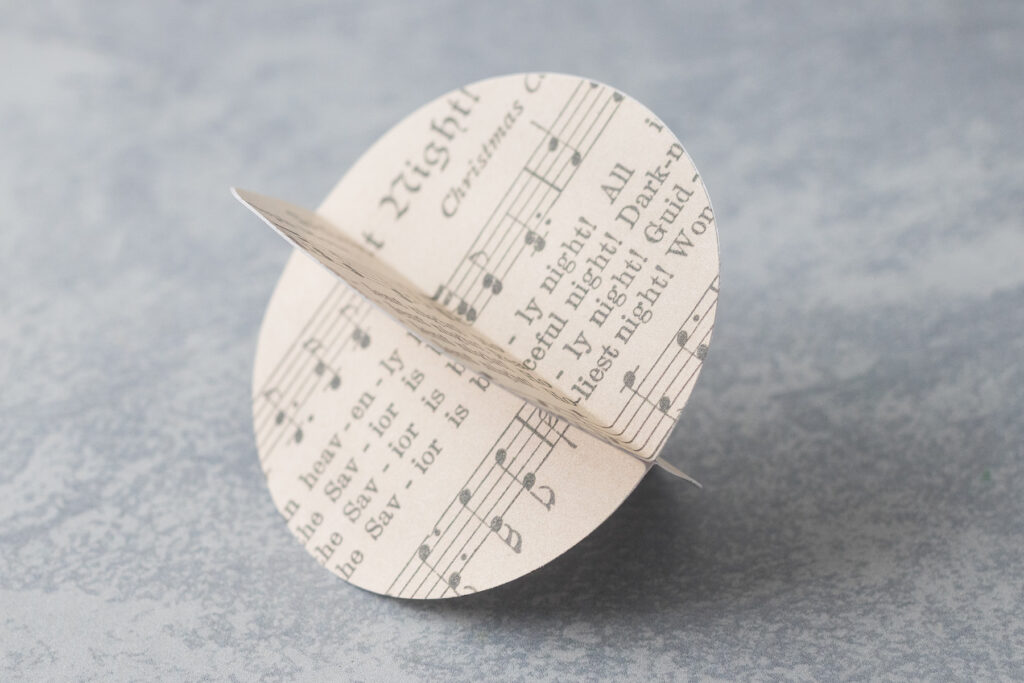 DIY Sheet Music Christmas Ornaments in Progress