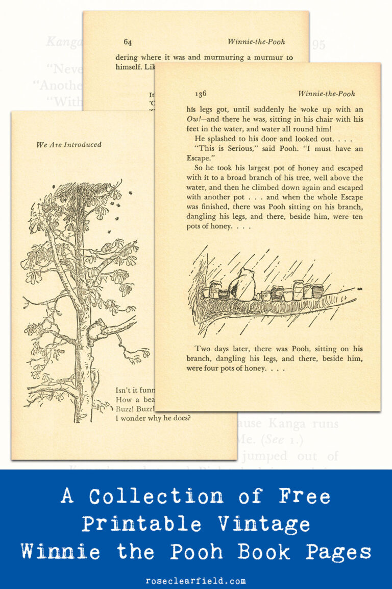 A Collection of Free Printable Vintage Winnie the Pooh Book Pages ...