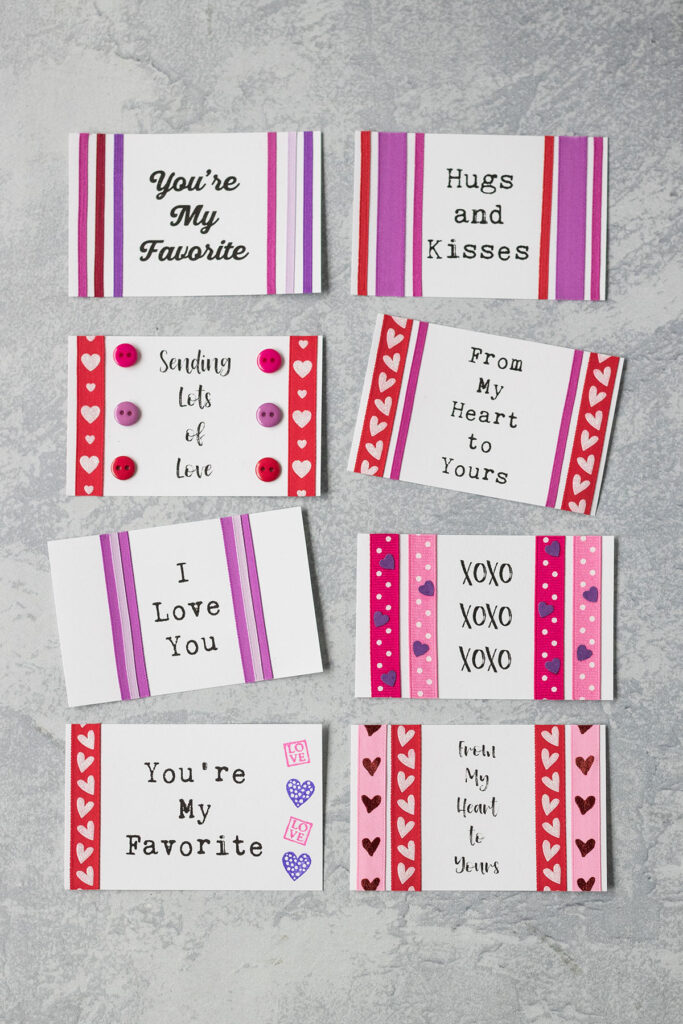 DIY Tiny Valentines with Ribbon Detail