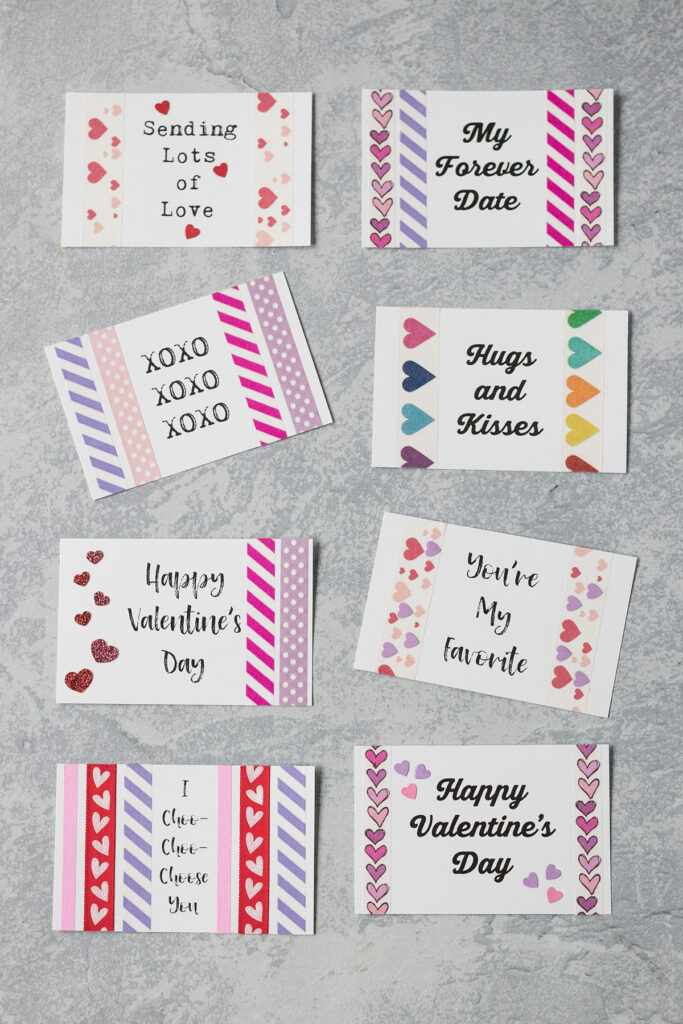 Washi Tape Details for DIY Valentines