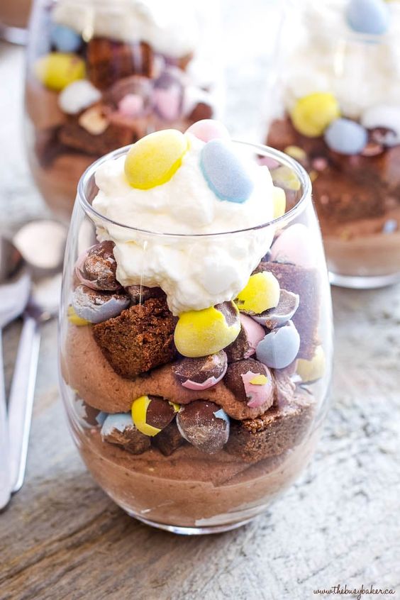 Mini Egg Brownie Parfaits The Busy Baker