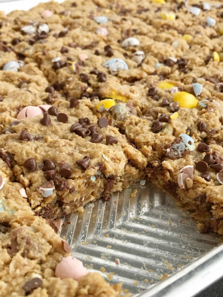 Mini Egg Cookie Bars Together as a Family