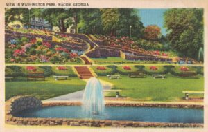 Vintage Postcard Georgia Macon View in Washington Park