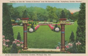 Vintage Postcard Indiana Michigan City International Friendship Gardens