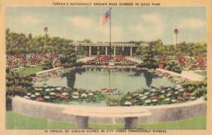 Vintage Postcard Kansas Topeka Rose Garden in Gage Park