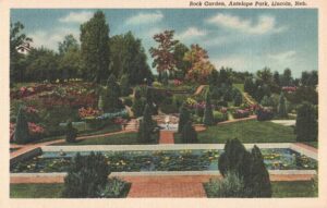 Vintage Postcard Nebraska Lincoln Antelope Park Rock Garden