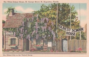 Vintage Postcard Florida St. Augustine St. George Street The Oldest School House Preview