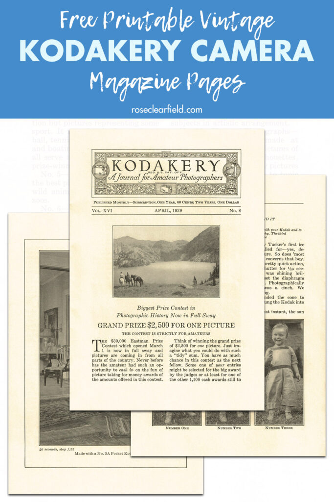 Free Printable Vintage Kodakery Camera Magazine Pages