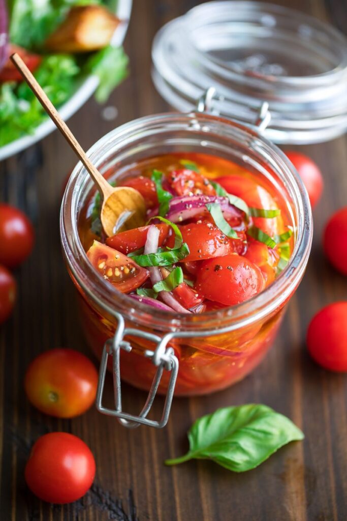 Easy Marinated Cherry Tomatoes Recipe Peas and Crayons