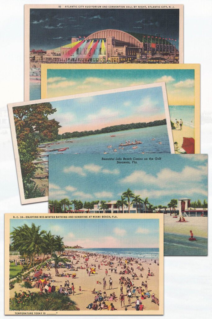 Free Printable Vintage Beach Postcards Preview