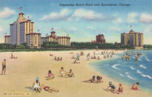 Vintage Postcard Illinois Chicago Edgewater Beach Hotel and ApartmentsPreview